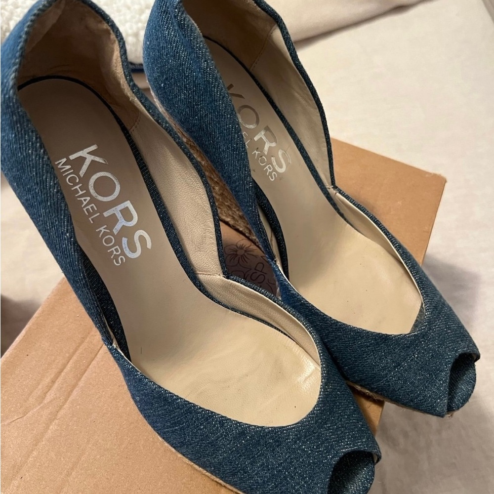Michael Kors heels Denim wedge heels
